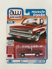 1/64 Auto World 1981 Chevy Silverado 10 Fleetside Carmine White AW64302 NC3003