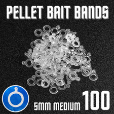 100 x White Pellet Bait Bands
