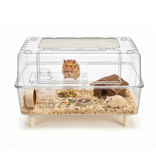 Transparent hamster cage - hamster,