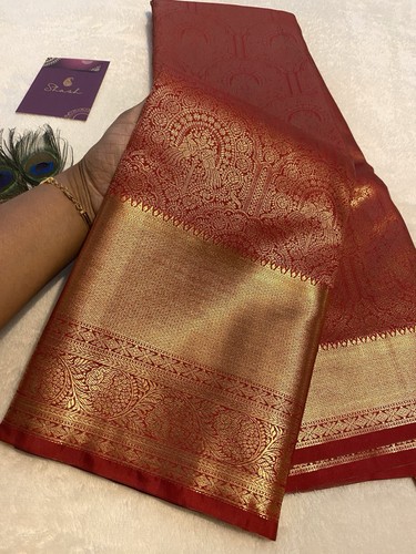 Maroon semi kanchipuram silk - semi,