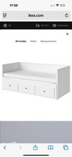 IKEA Hemnes White Day-bed with 3 Drawers 80cm x 200cm Frame and  2 mattresses