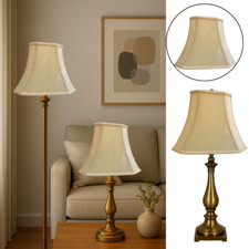 Octagonal Cut Corner Cream Pattern Fabric Lamp Shade for Table & Floor Lamps