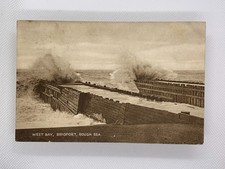 DORSET Postcard 1925 BRIDPORT West Bay Rough Sea posted to Bristol