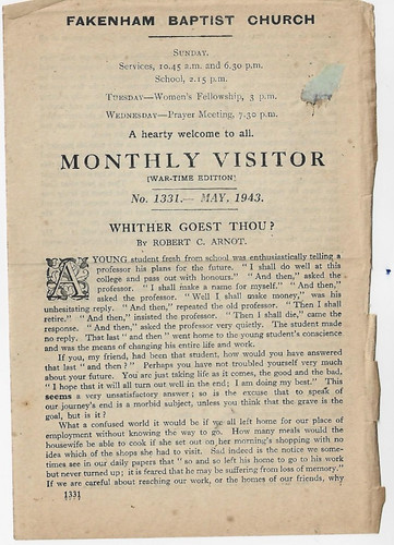 Monthly visitor tract - ~, may