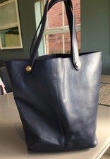 MULBERRY Large tote bag with detachable pouch navy smooth calf leather