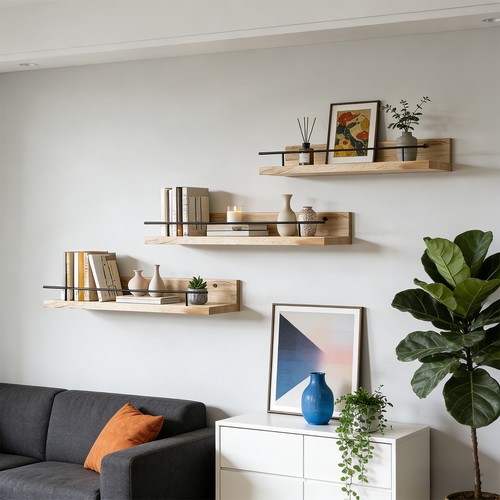Set floating wall shelves - of,