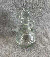 Vintage Glass Vinegar Bottle Cruet With Stopper