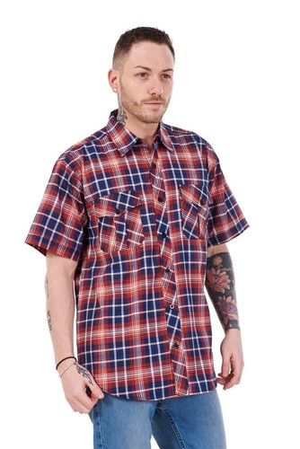 Mens check shirt - short, sleeve