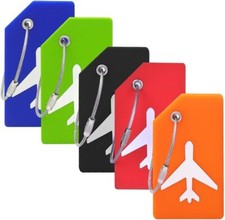 2x Silicone metal Luggage Tags Baggage Labels Suitcase ID Highly Visible Strong