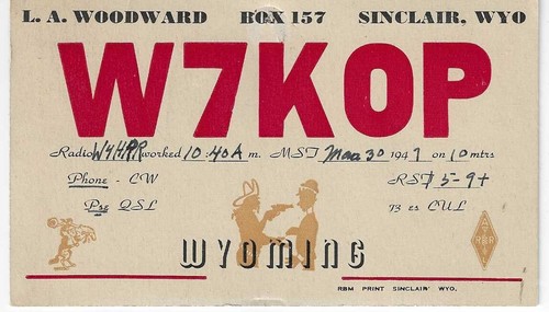Qsl 1947 sinclair - qsl, wyoming