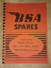 BSA C10 C11 PARTS BOOK 1949-53