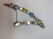 Antique Silver & Enamel Bracelet James Fenton, Birmingham 1909