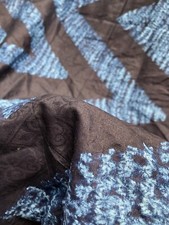 2 Vintage Pieces Of Indigo Dyed Shibori Patterned Fabric
