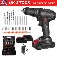 2 Battery 21V Cordless Drill Combi Driver High Power Electric Screwdriver Set UK