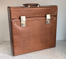 70s Vintage Retro Brown Mock Croc 12" Record Case Storage Box DJ Vinyl