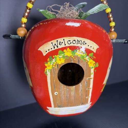 Gourd birdhouse signed hand - signed,