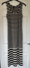 Women’s Stripe Long Length Summer Dress Next Cream & Black Size 12