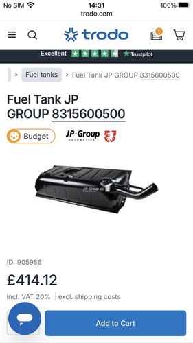 Mercedes 85l fuel tank - mercedes, sl