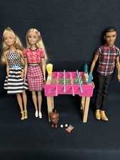 Mattel Barbie Foosball Table Game And Dolls