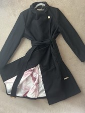 Ted baker Coat wool blend long coat size 5 Trench Coat Wrap Coat