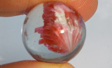 Antique Handmade C19 German Marble 17mm Onionskin Shrunken Cloud GR pontil EOC