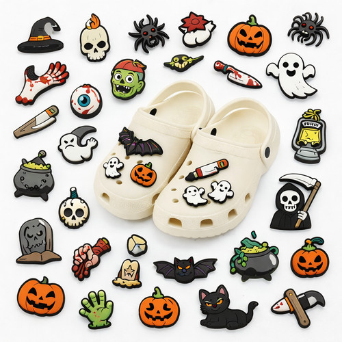 Gothic horror shoe charms - gothic,