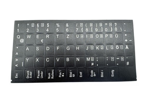 German keyboard sticker black - german,