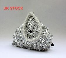UK Hand Beaded evening clutch wedding prom bridal bag purse 3 same day post
