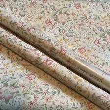  Nature notes Vintage Wallpaper Pink X3 1970s / 80s cottage core  floral wildflo