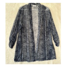 Susan Graver Navy Mesh Open Top 2X Snakeskin Print Mature