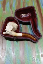Victorian Meerschaum Pipe in Fitted Case .