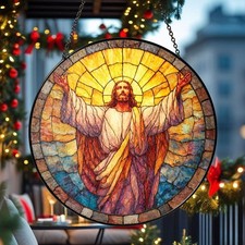 Jesus Stained Glass-Style