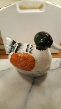 P&K Ceramic Duck egg/chicken egg Basket  vgc H8" X L10"(Signed) 