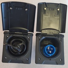 Fawo black 240v mains inlet - black,
