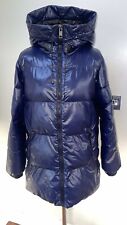 Mens Michael Kors Winter Puffer Jacket Coat Size M Shiny Blue Lightweight Warm