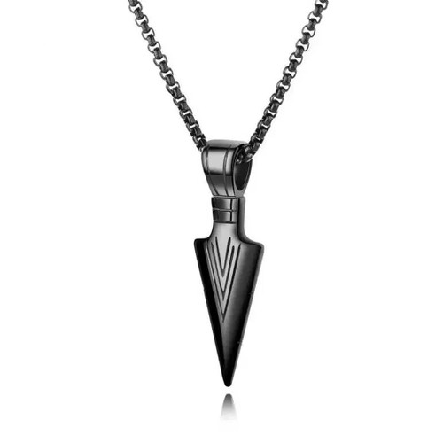Arrow black pendant - black, necklace