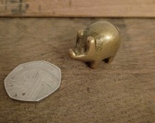 Vintage Solid Brass Pig Small