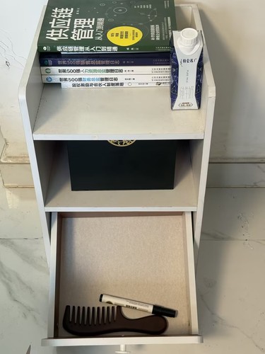White bedside cabinet table - cabinet,