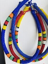 South African Zulu Glass Beaded Choker Necklace - Handmade, Multicoloured