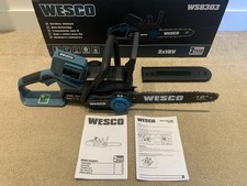 Wesco 36v (2x 18v) Li-Ion Cordless Chainsaw WS8303 Body Only Genuine 1ForAll New