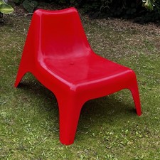 Vintage Red Ikea Vago Thomas Sandell Stacking Plastic Garden Chair Space Age
