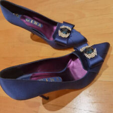 Gina Oyster Blue Satin Shoes