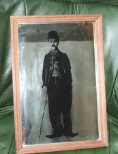 VINTAGE MIRROR OLD PICTURE Charlie Chaplin RARE COLLECTOR'S MIRROR
