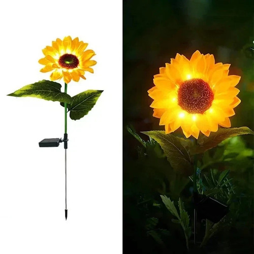 Solar flower stake lights - stake,