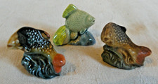 Vintage Wade Whimsies 3 x Fish Glossy Matt Fantail Trout? Salmon?