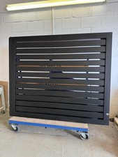Aluminium Driveway Gates, Slatted Design In black, Ready For Automation 