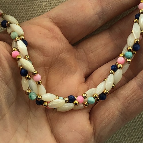 Vintage twisted bead necklace - bead,