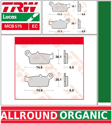 Rear brake pads - 2, trw
