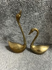 Vintage Solid Brass Swan
