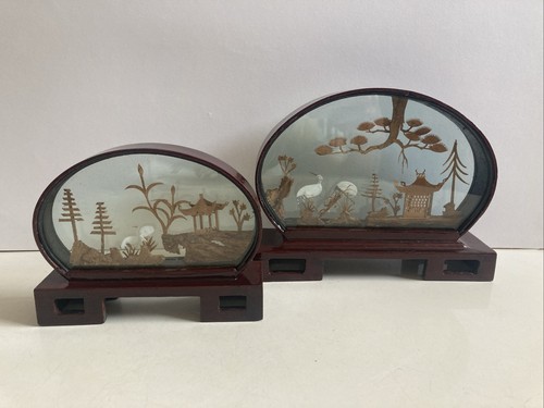 Vintage chinese cork diorama - chinese,
